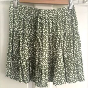 Green Floral Skirt